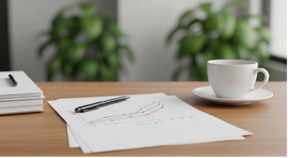 Chart showing positive growth in client numbers